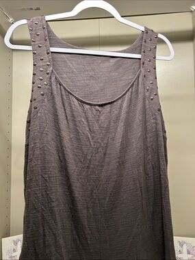 CC Couture Green Gray Studded Flowy Tank Top Size XL